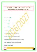 NUR 254 EXAM 1 QUESTIONS AND ANSWERS 100&percnt; PASS 2026&sol;2027