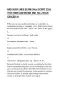 MED SURG II HESI EXAM EXAM SCRIPT 2026 TEST PAPER QUESTIONS AND SOLUTIONS GRADED A&plus;