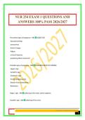 NUR 254 EXAM 1 QUESTIONS AND ANSWERS 100&percnt; PASS 2026&sol;2027