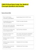 CMN 574 Final Study Guide&colon; Key Medical  Concepts Questions and Answers