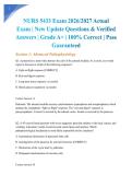 NURS 5433 Exam 2026&sol;2027 Actual Exam &vert; New Update Questions & Verified Answers &vert; Grade A&plus; &vert; 100&percnt; Correct &vert; Pass Guaranteed