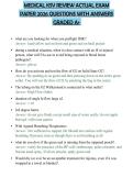 MEDICAL KSV REVIEW ACTUAL EXAM PAPER 2026 QUESTIONS WITH ANSWERS GRADED A&plus;