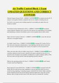 Air Traffic Control Block 1 Exam  UPDATED QUESTIONS AND CORRECT  ANSWERS