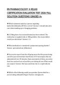 RN PHARMACOLOGY A RELIAS CERTIFICATION EVALUATION TEST 2026 FULL SOLUTION QUESTIONS GRADED A&plus;