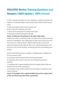 PCA&sol;CFSS Worker Training Questions and Answers &vert; 2026 Update &vert; 100&percnt; Correct&period;