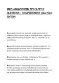 RN PHARMACOLOGY NCLEX-STYLE QUESTIONS &mdash; COMPREHENSIVE Q&A 2026 EDITION