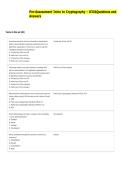 Pre-Assessment Intro to Cryptography - D334Questions and  Answers