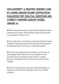 SAFE MATERNITY & PEDIATRIC NURSING CARE BY LUANNE LINNARD-PALMER CERTIFICATION EVALUATION TEST 2026 FULL QUESTIONS AND CORRECT ANSWERS ALREADY PASSED GRADED A