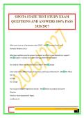 OPOTA STATE TEST STUDY EXAM QUESTIONS AND ANSWERS 100&percnt; PASS 2026&sol;2027