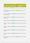 FMS 110 Final Exam UPDATED ACTUAL  QUESTIONS AND CORRECT ANSWERS