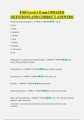 FMS Level 1 Exam UPDATED  QUESTIONS AND CORRECT ANSWERS