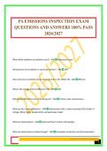 PA EMISSIONS INSPECTOR CERTIFICATION EXAM QUESTIONS AND ANSWERS 100&percnt; PASS 2026&sol;2027