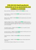 FMS 1013 OU Final Exam Review  UPDATED ACTUAL QUESTIONS AND  CORRECT ANSWERS