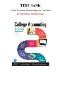 Test Bank for College Accounting&colon; A Practical Approach&comma; 15th edition by Jeffrey Slater &comma; Chapter 1-25 &vert; All Chapters