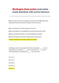 Washington State Real Estate Exam Practice Questions and Answers 2025 Preparation Material