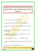 PADI OPEN WATER DIVER FINAL EXAM QUESTIONS AND ANSWERS 100&percnt; PASS 2026&sol;2027