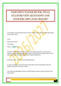 PADI OPEN WATER DIVER&comma; FINAL EXAM REVIEW QUESTIONS AND ANSWERS 100&percnt; PASS 2026&sol;2027