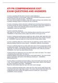 ATI PN COMPREHENSIVE EXIT EXAM QUESTIONS AND ANSWERS
