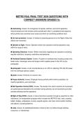 METRO RAIL ACTUAL EXAM PAPER 2026 QUESTIONS WITH ANSWERS GRADED A&plus;