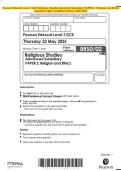 Pearson Edexcel Level 3 GCE Religious Studies Advanced Subsidiary PAPER 2&colon; Religion and Ethics Question Paper and Mark Scheme JUNE 2025