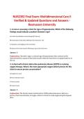 NUR2392 Final Exam&colon; Multidimensional Care II  Verified & Updated Questions and Answers -  Rasmussen University NUR2392 Final Exam&colon; Multidimensional Care II  Verified & Updated Questions and Answers -  Rasmussen University 