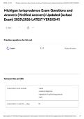 Michigan Jurisprudence Exam Questions and Answers &lpar;Verified Answers&rpar; Updated &lpar;Actual Exam&rpar; 20252026 LATEST VERSION&excl;&excl;