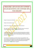 PEDIATRIC ADVANCED LIFE SUPPORT EXAM QUESTIONS AND ANSWERS 100&percnt; PASS 2026&sol;2027