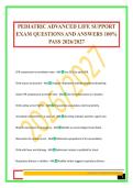 PEDIATRIC ADVANCED LIFE SUPPORT EXAM QUESTIONS AND ANSWERS 100&percnt; PASS 2026&sol;2027