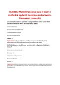 NUR2392 Multidimensional Care II Exam 3  Verified & Updated Questions and Answers -  Rasmussen University NUR2392 Multidimensional Care II Exam 3  Verified & Updated Questions and Answers -  Rasmussen University 
