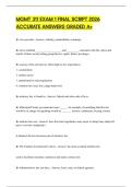 MGMT 311 COMPREHENSIVE STUDY GUIDE 2026 FULL QUESTIONS AND SOLUTIONS GRADED A&plus;