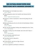 SDV ACTUAL EXAM PAPER 2026 QUESTIONS WITH ANSWERS GRADED A&plus;