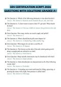 SDV CERTIFICATION SCRIPT 2026 QUESTIONS WITH SOLUTIONS GRADED A&plus;