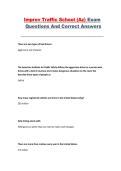Improv Traffic School &lpar;AZ&rpar; Exam Practice Questions with Answers