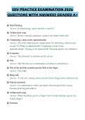 SDV PRACTICE EXAMINATION 2026 QUESTIONS WITH ANSWERS GRADED A&plus;