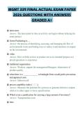MGMT 339 FINAL ACTUAL EXAM PAPER 2026 QUESTIONS WITH ANSWERS GRADED A&plus;