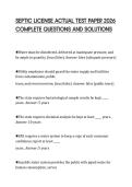 SEPTIC LICENSE ACTUAL TEST PAPER 2026 COMPLETE QUESTIONS AND SOLUTIONS