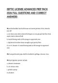 SEPTIC LICENSE ADVANCED PREP PACK 2026 FULL QUESTIONS AND CORRECT ANSWERS