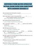 CERTIFIED STORM WATER OPERATOR ACTUAL EXAM PAPER 2026 QUESTIONS WITH ANSWERS GRADED A&plus;