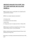 SERVESAFE MANAGER EXAM SCRIPT 2026 TEST PAPER QUESTIONS AND SOLUTIONS GRADED A&plus;