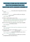 CERTIFIED STORM WATER OPERATOR PRACTICE EXAMINATION 2026 QUESTIONS WITH ANSWERS GRADED A&plus;