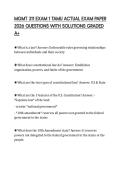 MGMT 311 EXAM 1 TAMU ACTUAL EXAM PAPER 2026 QUESTIONS WITH SOLUTIONS GRADED A&plus;