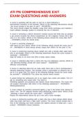 ATI PN COMPREHENSIVE EXIT EXAM QUESTIONS AND ANSWERS