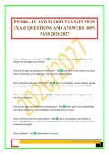 PN3006 - IV AND BLOOD TRANSFUSION EXAM QUESTIONS AND ANSWERS 100&percnt; PASS 2026&sol;2027