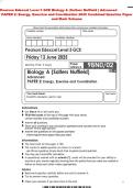 Pearson Edexcel Level 3 GCE Biology A &lpar;Salters Nuffield &rpar; Advanced  PAPER 2&colon; Energy&comma; Exercise and Coordination 2025 Combined Question Paper  and Mark Scheme