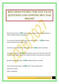 RED CROSS INSTRUCTOR TEST EXAM QUESTIONS AND ANSWERS 100&percnt; PASS 2026&sol;2027