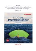  Test Bank for Social Psychology&comma; 9th Edition By David Myers &vert;Chapters 1-12 