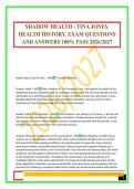 SHADOW HEALTH - TINA JONES&comma; HEALTH HISTORY&period; EXAM QUESTIONS AND ANSWERS 100&percnt; PASS 2026&sol;2027