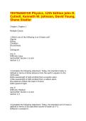 Test Bank Physics 12th Edition by John D&period; Cutnell&comma; Kenneth W&period; Johnson&comma; David Young & Shane Stadler Complete Questions and Answers All Chapters A&plus;