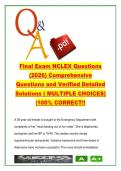 NCLEX Final Exam Questions &lpar;2026&rpar; &ndash; Comprehensive Practice Questions and Verified Solutions &ndash; Nursing Exam