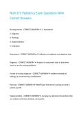 NUR 373 Pediatrics Exam Questions With Correct Answers 